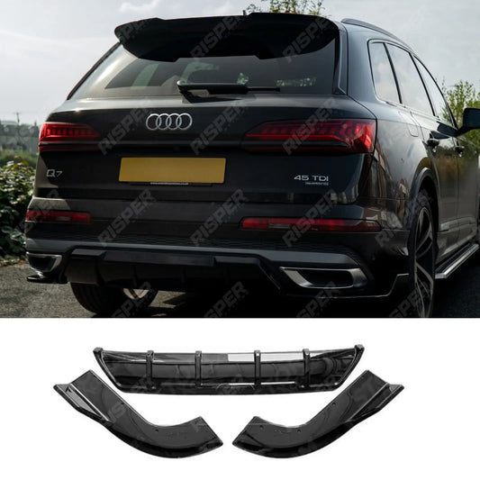 Rear Diffuser in Gloss Black For Audi Q7 S-line 2019+