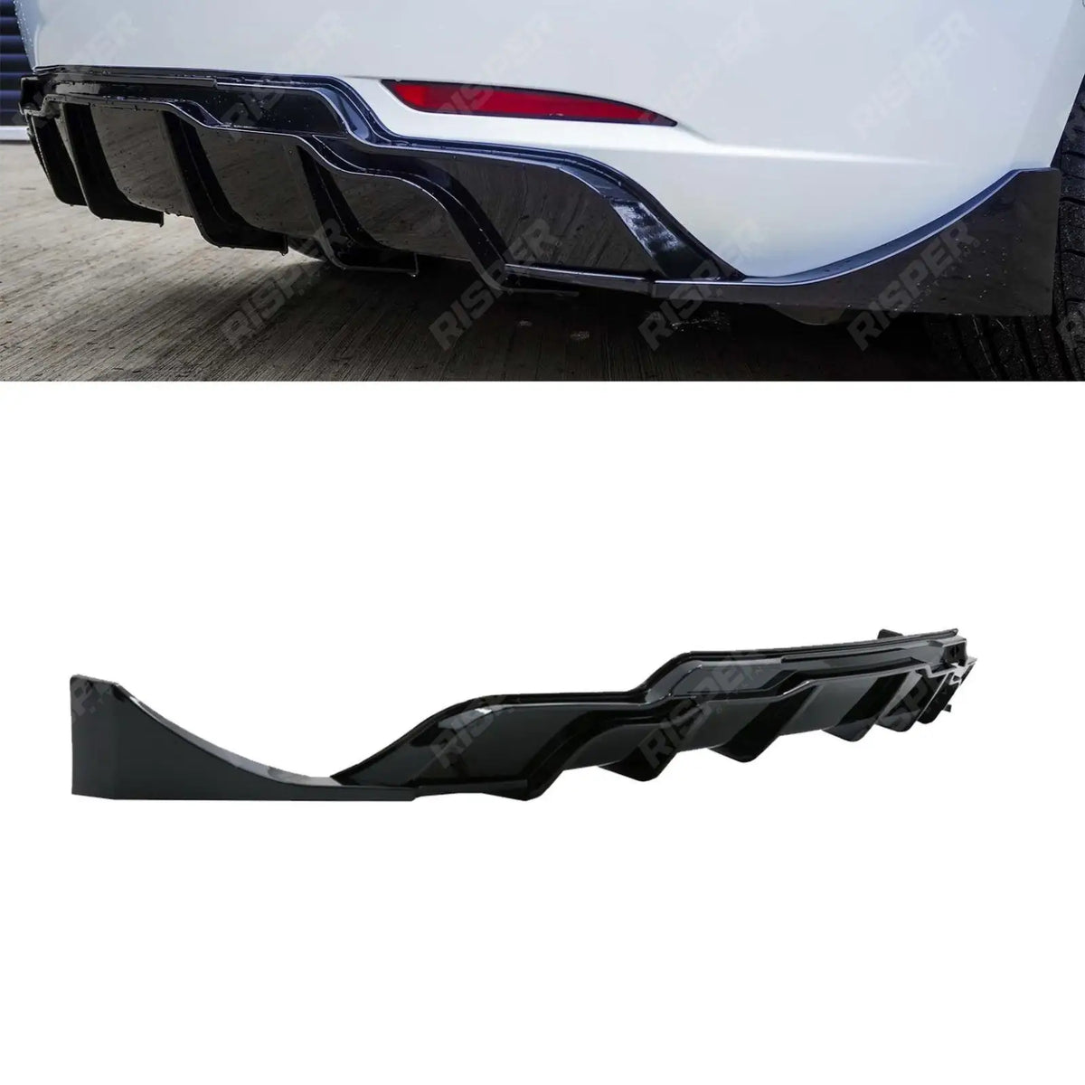 Rear Diffuser In Gloss Black For Tesla Model 3 2018 - 2023