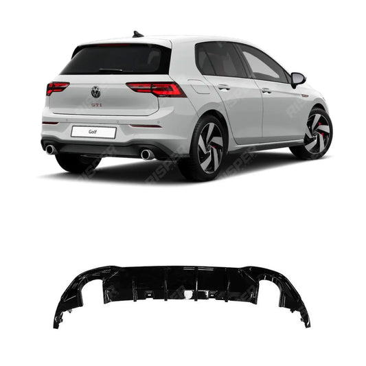 Rear Diffuser In Gloss Black For Volkswagen Golf MK8 GTI