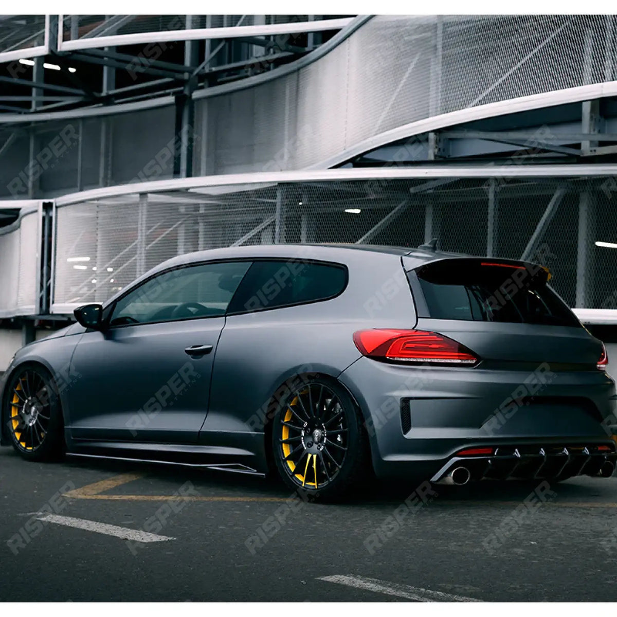 Rear Diffuser in Gloss Black For Volkswagen Scirocco R 2014-2017