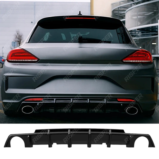 Rear Diffuser in Gloss Black For Volkswagen Scirocco R 2014-2017