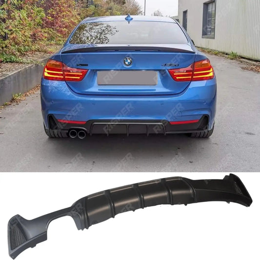Rear Diffuser In Matte Black 00___ For Bmw 4 Series F32 F36 M Sport 2014-2020