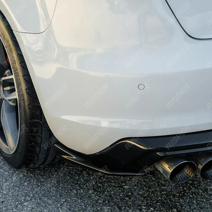 Rear Diffuser With End Splitters in Gloss Black For Audi A3 8v Sportback  2013-2016