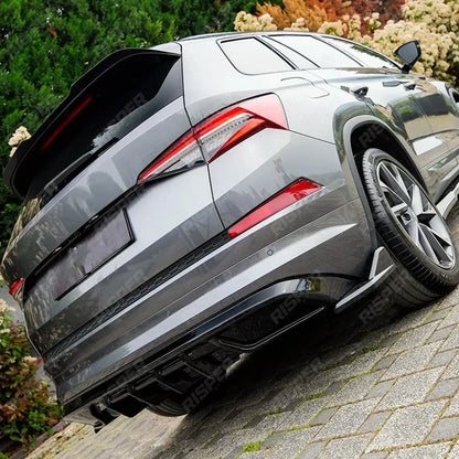 Rear Diffuser With Rear Side Splitters For Skoda Kodiaq Sportline Mk1 Facelift 2021-2023