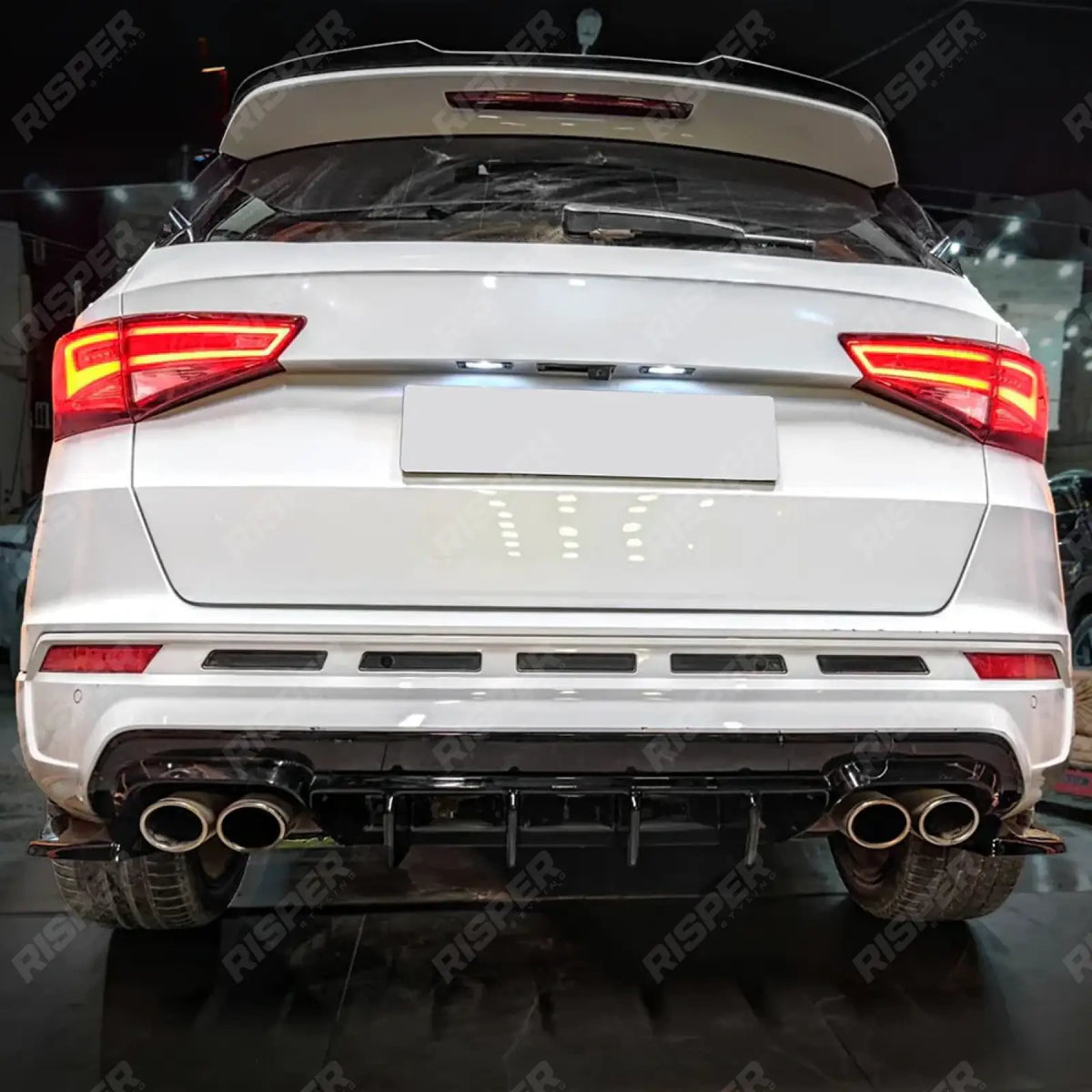 Rear Side Splitters in Gloss Black For Cupra Ateca Mk1 2018-2024