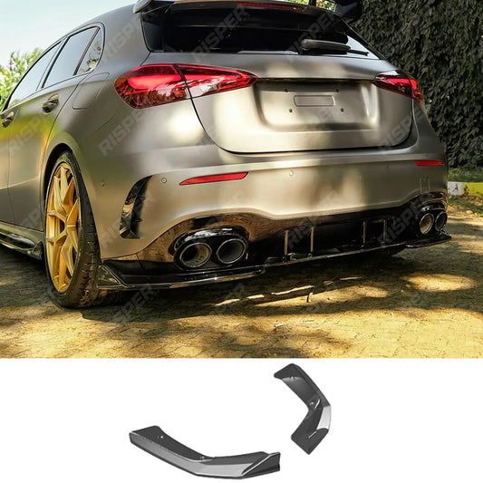 Rear Side Splitters in Gloss Black For Mercedes A45 W177 2019-2023 - & Facelift 2023 on