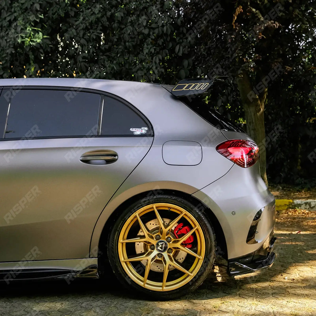 Rear Side Splitters in Gloss Black For Mercedes A45 W177 2019-2023 - & Facelift 2023 on
