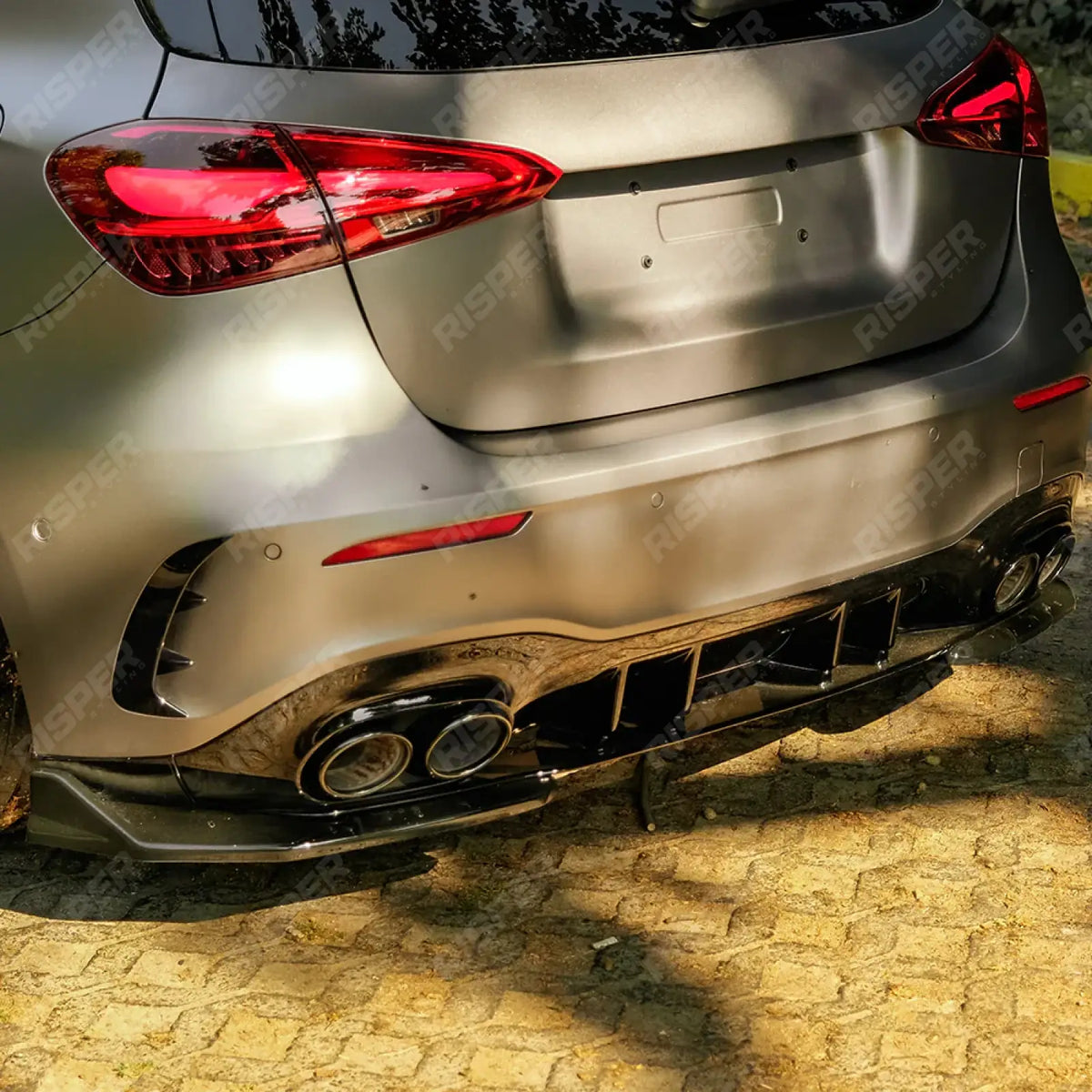 Rear Side Splitters in Gloss Black For Mercedes A45 W177 2019-2023 - & Facelift 2023 on