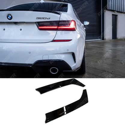 Rear Spats Extensions For M Sport Bumper In Gloss Black For BMW 3 Series G20 G28 2018+