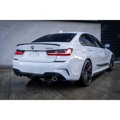 Rear Spats Extensions For M Sport Bumper In Gloss Black For BMW 3 Series G20 G28 2018+