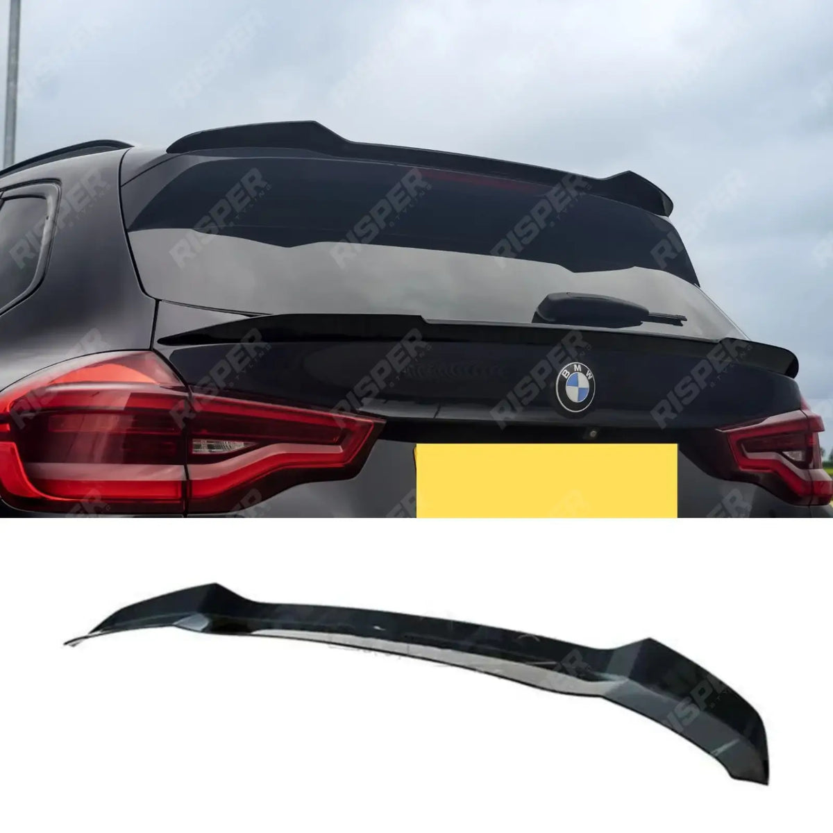 Rear Spoiler Cap in Gloss Black For BMW X3 G01 2018-2021 - M Sport