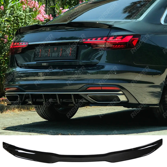 Rear Spoiler In Gloss Black For Audi A4 B9 Facelift 2019-2024