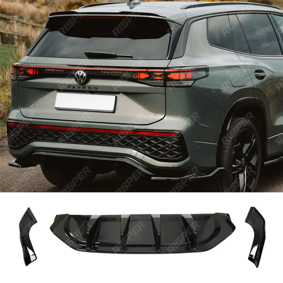 Rear Valance In Gloss Black For VW Tayron 2025 On