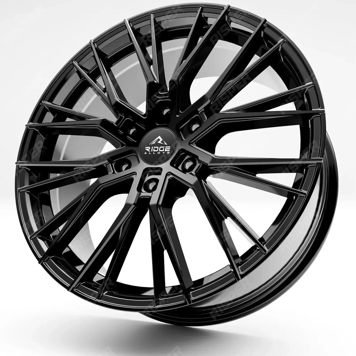 Ridge KN12 Gloss Black 6X120 20 Inch Alloys With Tyre & TPMS Package 245/40/20