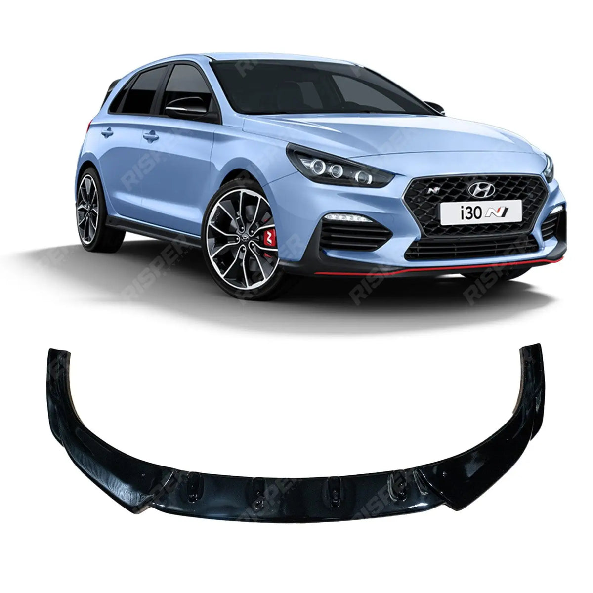 RISPER Front Splitter In Gloss Black For Hyundai i30 N MK3 Hatchback/Fastback 2017-2020