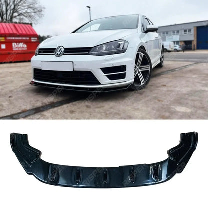 Risper Front Splitter In Gloss Black For VW Golf MK7/MK7.5 R 2017-2020