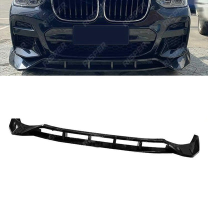 Front Splitter Lip In Gloss Black For BMW X3 G01 M Sport 2018-2021