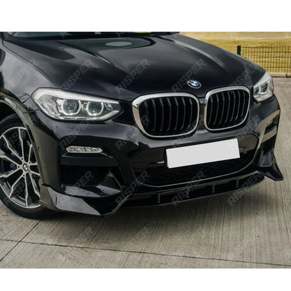 Front Splitter Lip In Gloss Black For BMW X3 G01 M Sport 2018-2021