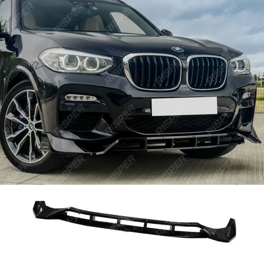 RISPER Front Splitter Lip Gloss Black For BMW X3 G01 M Sport 2018-2021