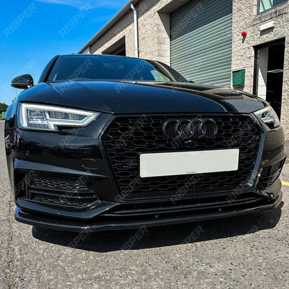 Risper Front Splitter Lip In Gloss Black For Audi A4 B9 S-Line/S4 2015-2019