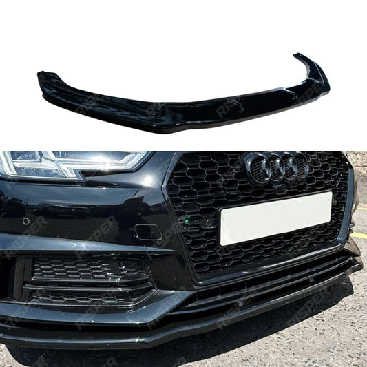 Risper Front Splitter Lip In Gloss Black For Audi A4 B9 S-Line/S4 2015-2019