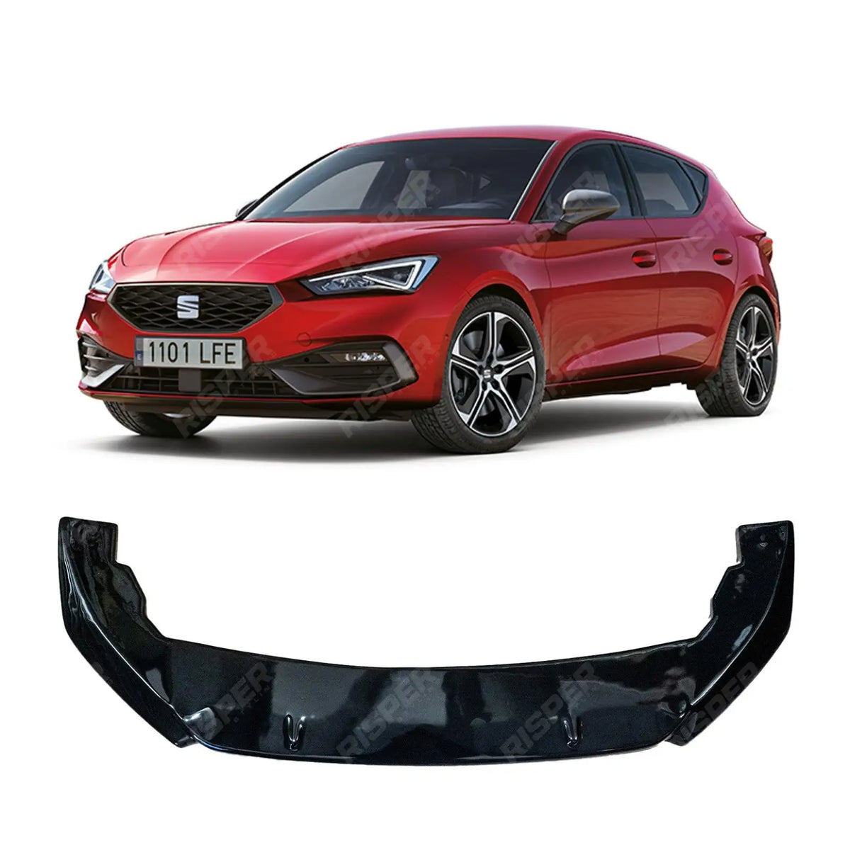 Risper Front Splitter Lip In Gloss Black For Seat Leon Fr Mk4 2020+
