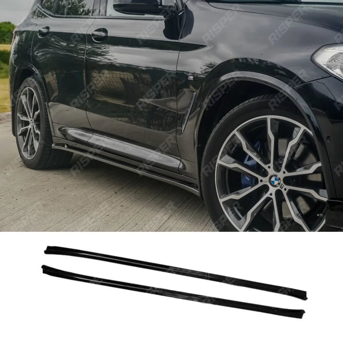 RISPER Side Skirt Splitters Gloss Black For BMW X3 G01 M Sport 2018-2021