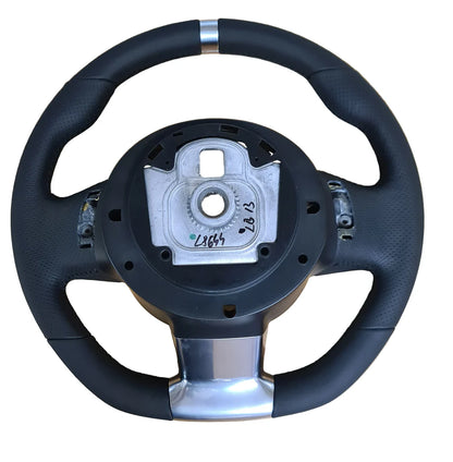 Genuine Abarth Steering Wheel – Leather with Brushed Alloy Inserts – 500 Abarth 595 (Paddle Shift)