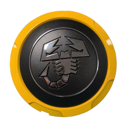 Genuine Abarth Alloy Wheel Centre Cap – Mustard Yellow – 500 / 595 / 695 / Punto Evo