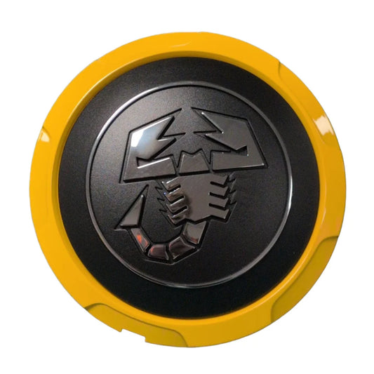 Genuine Abarth Alloy Wheel Centre Cap – Mustard Yellow – 500 / 595 / 695 / Punto Evo