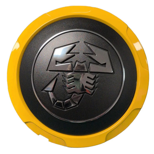 Genuine Abarth Alloy Wheel Centre Cap – Bordo Yellow – 500 / Punto Evo Abarth