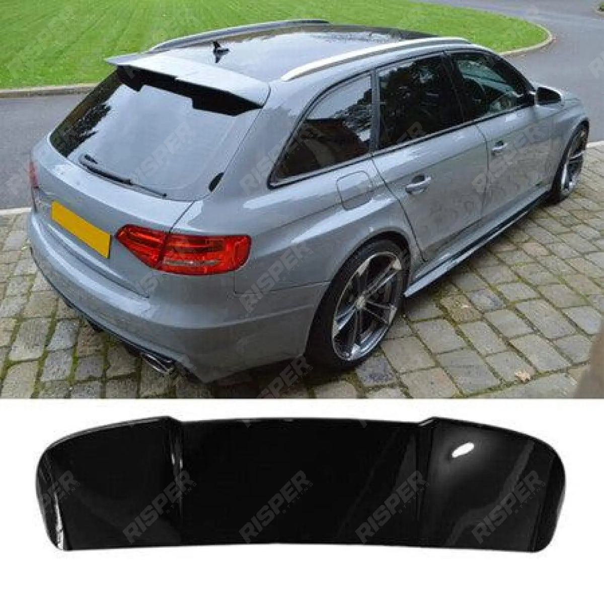 RS4 Look Rear Wing Spoiler In Gloss Black For Audi A4 Avant Estate (B8) 2008-2016