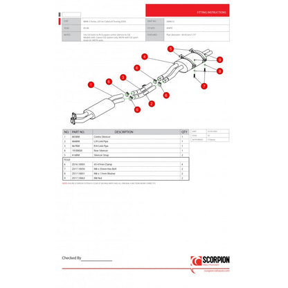 Scorpion Exhausts - BMW E30 325 Inc Cabrio & Touring 1985 To 1988 Half System SBM012 - TMC Motorsport