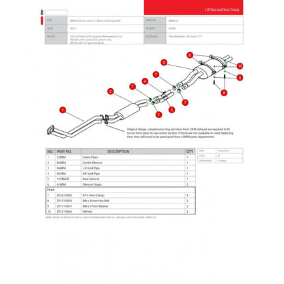 Scorpion Exhausts - BMW E30 325 Inc Cabrio & Touring 1989 To 1991 Full System SBM016 - TMC Motorsport