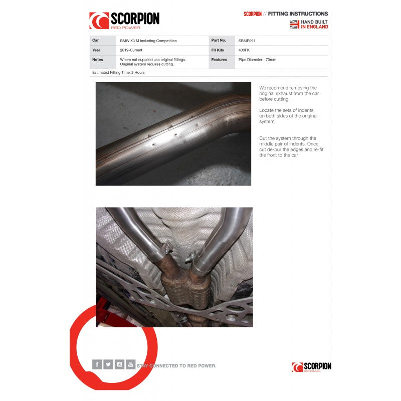 Scorpion Exhausts - BMW X3M 3.0 Including Competition Non Resonated GPF Delete SBMP091 - TMC Motorsport