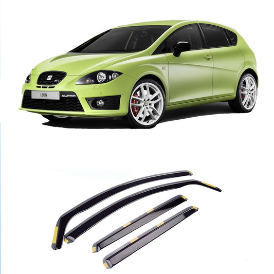 Seat Leon Mk2 2006-2012+ -stx Internal Wind Deflectors - Dark Smoke - 4pc - TMC Motorsport