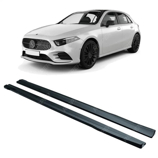 Side Skirt Splitter In Gloss Black For Mercedes A Class W177 2018+ AMG Line