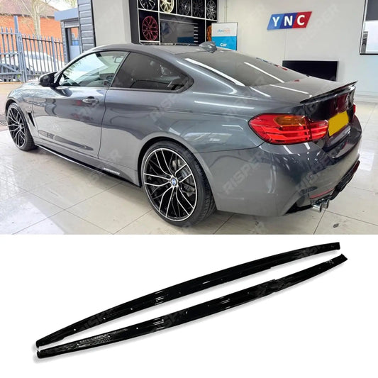 Side Skirt Splitters In Gloss Black For BMW 4 Series F32/F36  M Sport