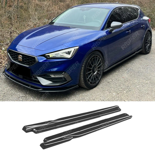 Side Skirt Splitters In Gloss Black For Cupra Leon 2020+ For Seat Leon Fr Mk4 2020+