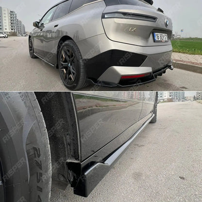 Side Skirt Splitters Pair In Gloss Black For Bmw IX M Sport I20 2021+
