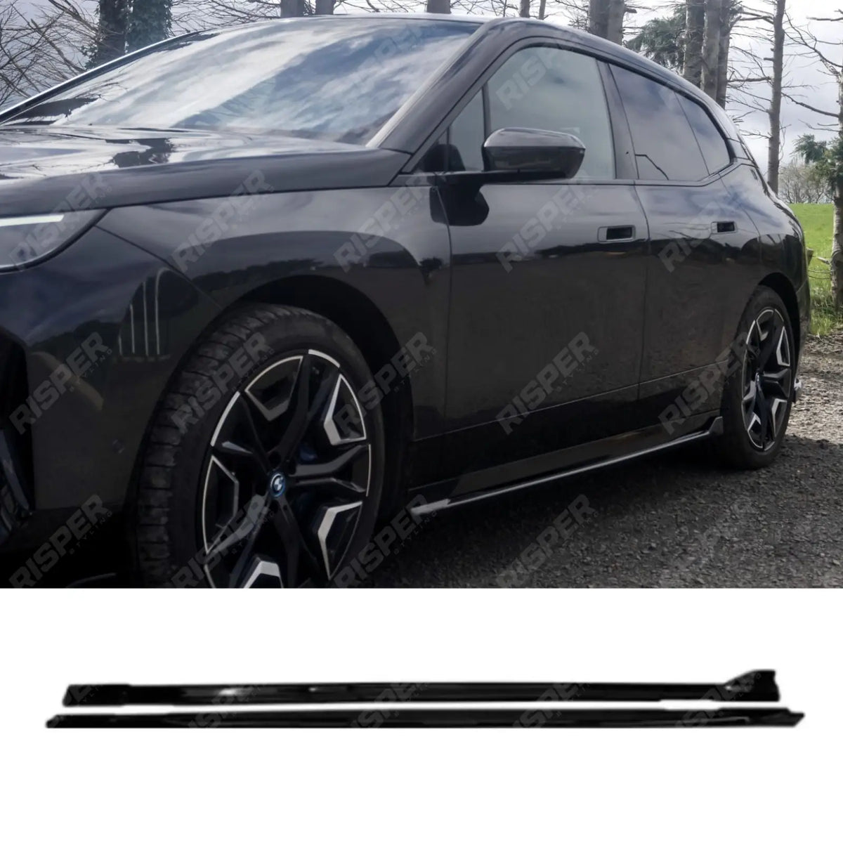 Side Skirt Splitters Pair In Gloss Black For Bmw IX M Sport I20 2021+