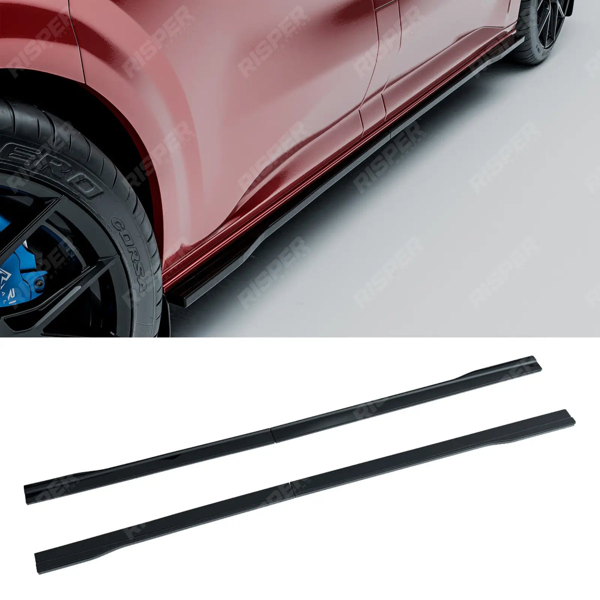 Side Skirt Splitters V2 In Gloss Black For Ford Transit Custom LWB MK2 2024 on
