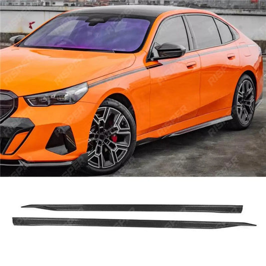 Side Skirts In Carbon Look For Bmw 5 Series G60 2024 On - M Sport