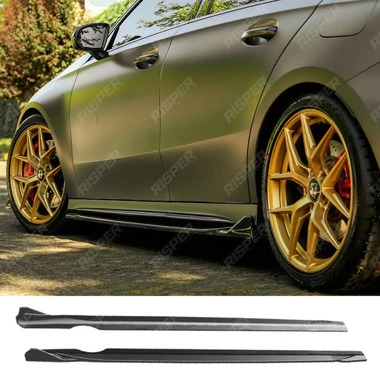 Side Skirts in Gloss Black For Mercedes A45 W177 2019-2023 & Facelift 2023 on