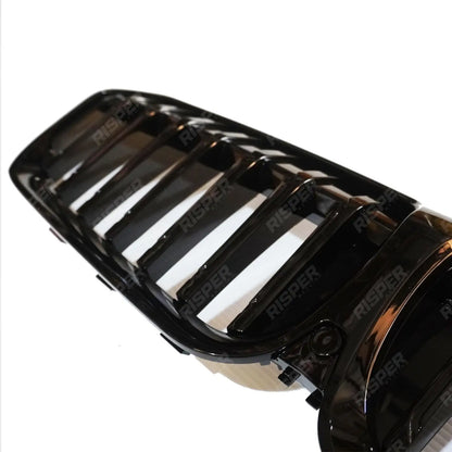 Solid Slat Front Grill In Gloss Black For BMW 3 Series G20/G21 2018-2021 (Pre-LCI)