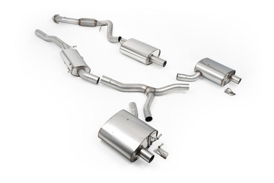 Audi A4 2.0 B9.5 Quattro - Resonated (Quieter) Cat-back - Fit to OE Outlets on Rear Diffuser (No Tips)