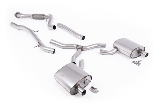 Audi A4 2.0 B9.5 Quattro - Non-Resonated (Louder) Cat-back - Fit to OE Outlets on Rear Diffuser (No Tips)
