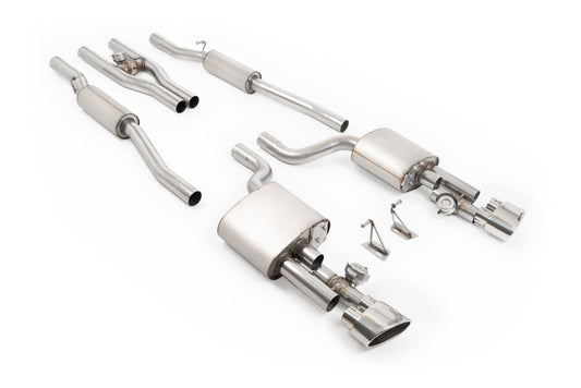 Audi RS4 B7 - V2 Valved Cat-Back with Active H Pipe and Polished Ovals