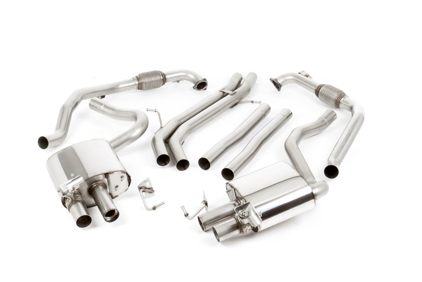 Audi S5 B9 Coupe/Cabriolet Non Sport Diff models - Non-Resonated (Louder) Cat-Back Exhaust System with Quad Polished Oval Trims