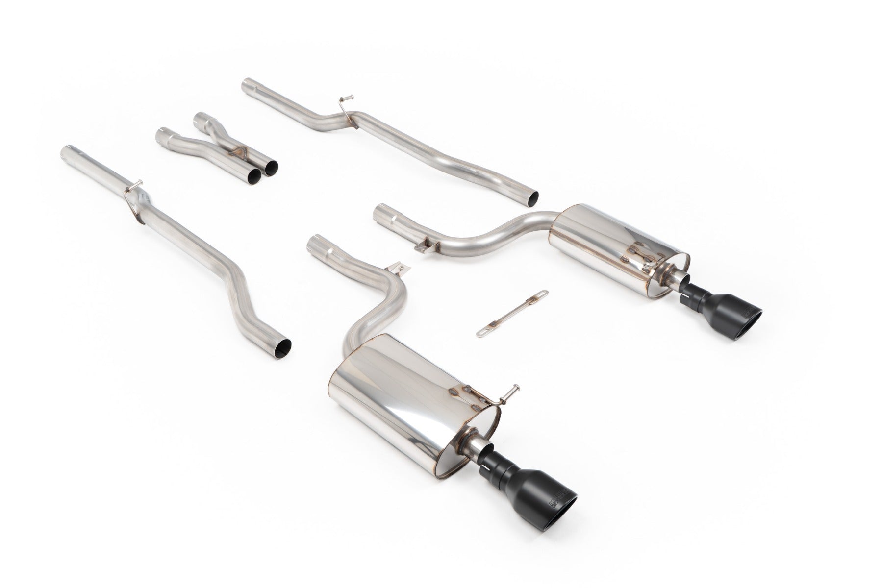 Audi S4 B6 - Non-Resonated (Louder) Cat-Back Exhaust System with Jet-100 Cerakote Black Trims